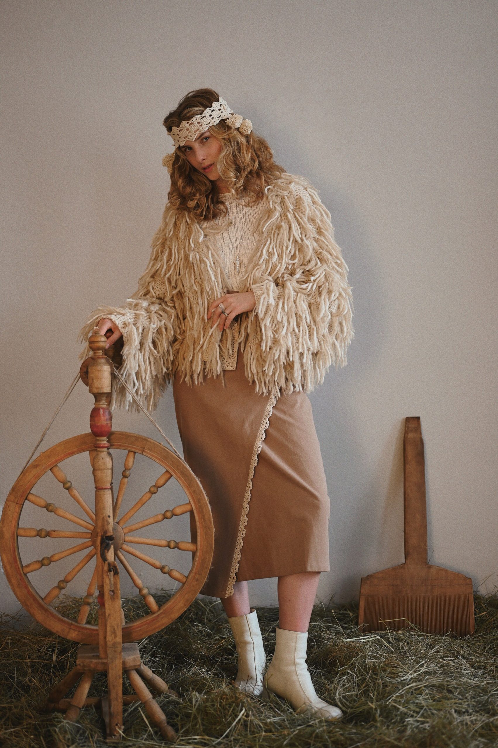 Handmade Alpaca Merino Cardigan: Cropped Open Front Knit Sweater