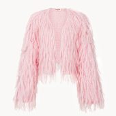 Handmade Pink Alpaca Merino Cardigan: Cropped Wool Knit Jacket