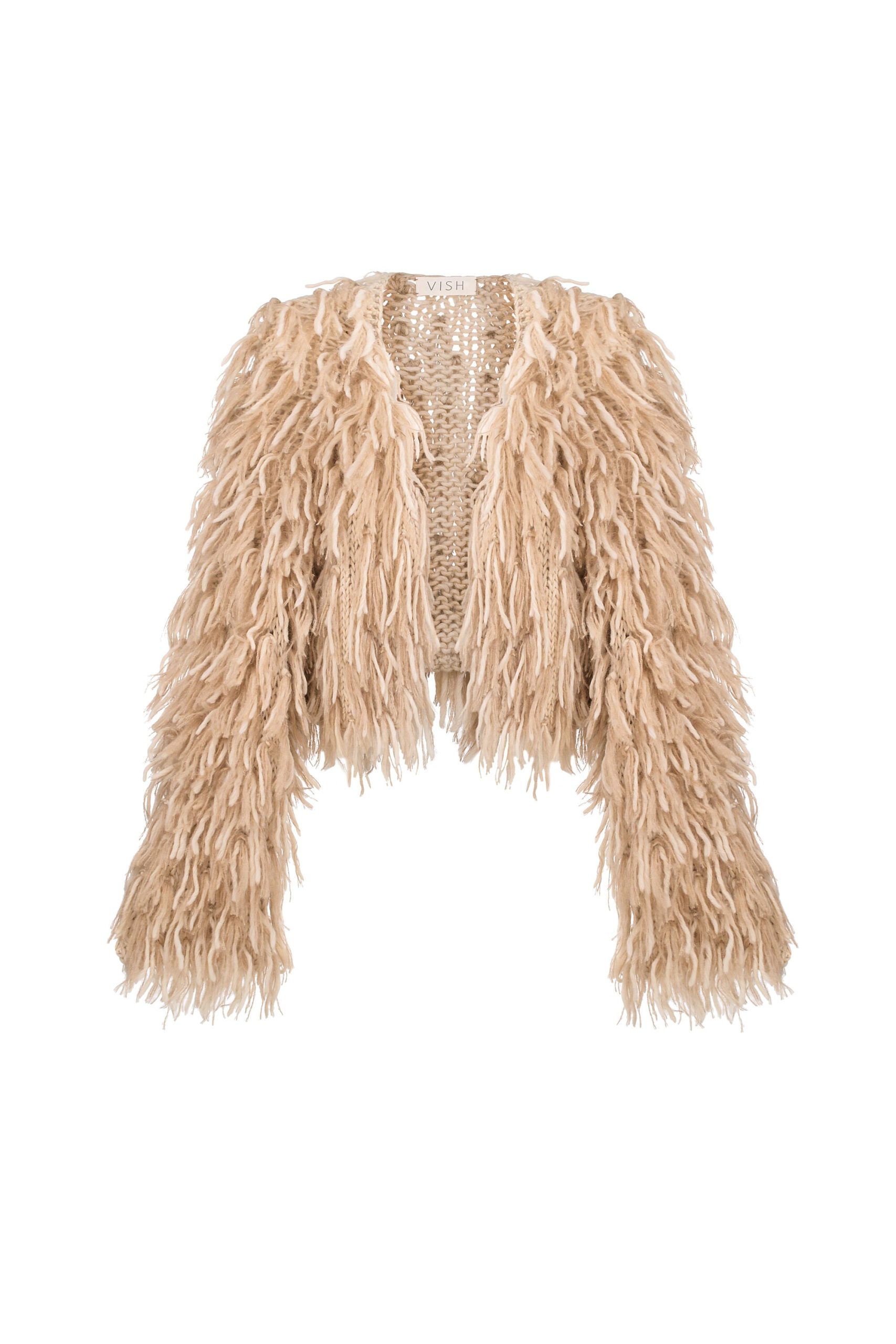 Handmade Alpaca Merino Cardigan: Cropped Open Front Knit Sweater