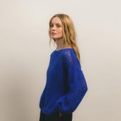 Fluffy Mohair Knit Sweater: Powder Hue Oversized Jumper