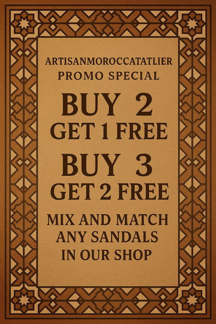 Handmade Moroccan Leather Sandals Men – Brown Artisan Slip On Shoes Gift