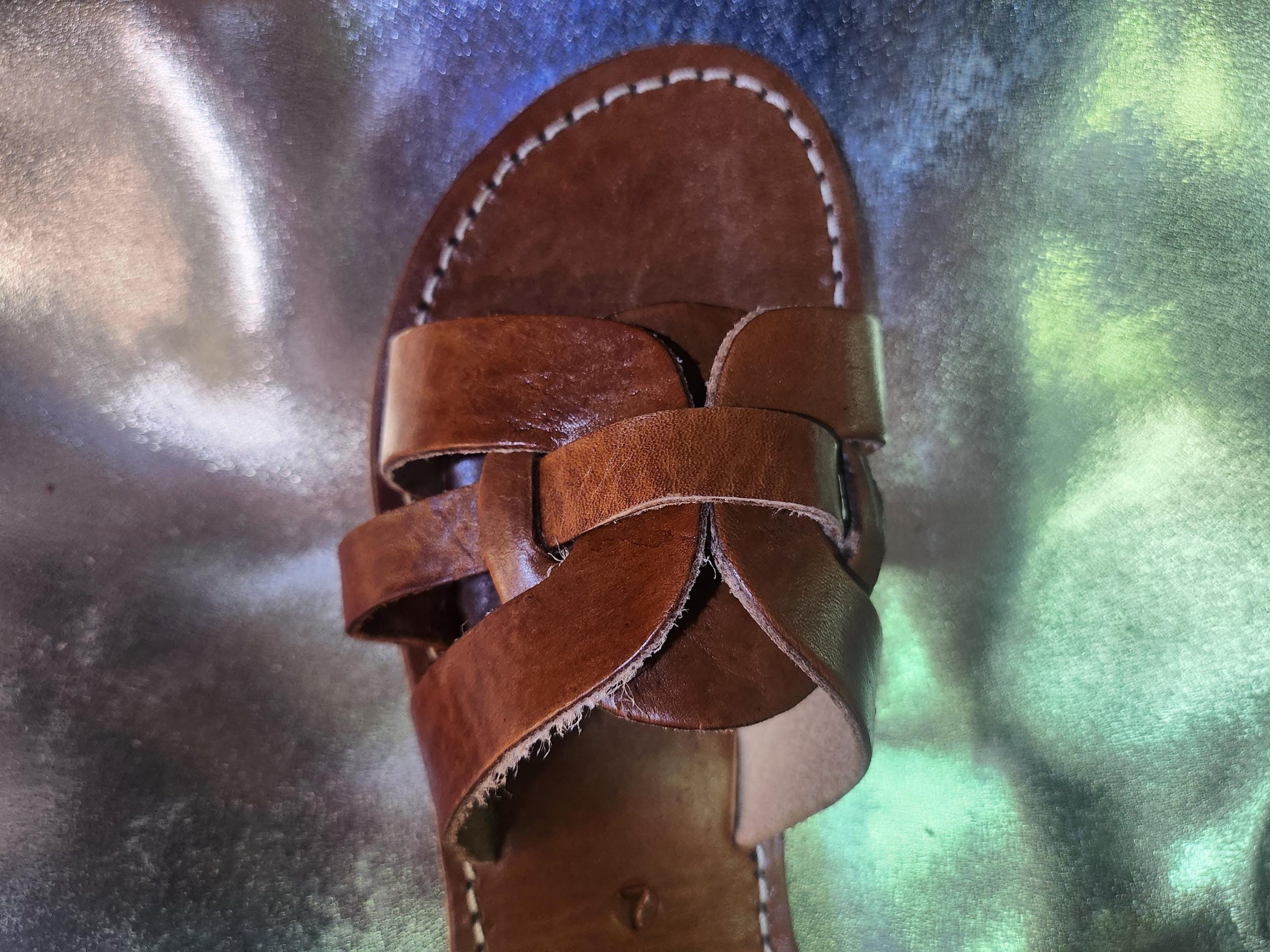 Handmade Moroccan Leather Sandals For Women – Brown Flat Shoes Gift