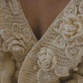 Hand-knitted Red Cotton Cardigan: Lightweight Boho Layering Jacket